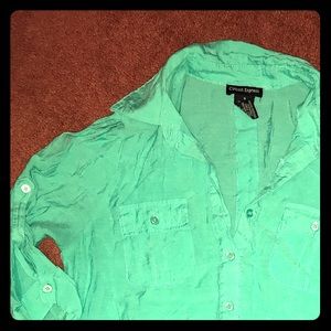 Mint green collared shirt